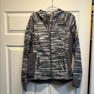 Marmot Women's Black and Gray Striped windbreaker Jacket